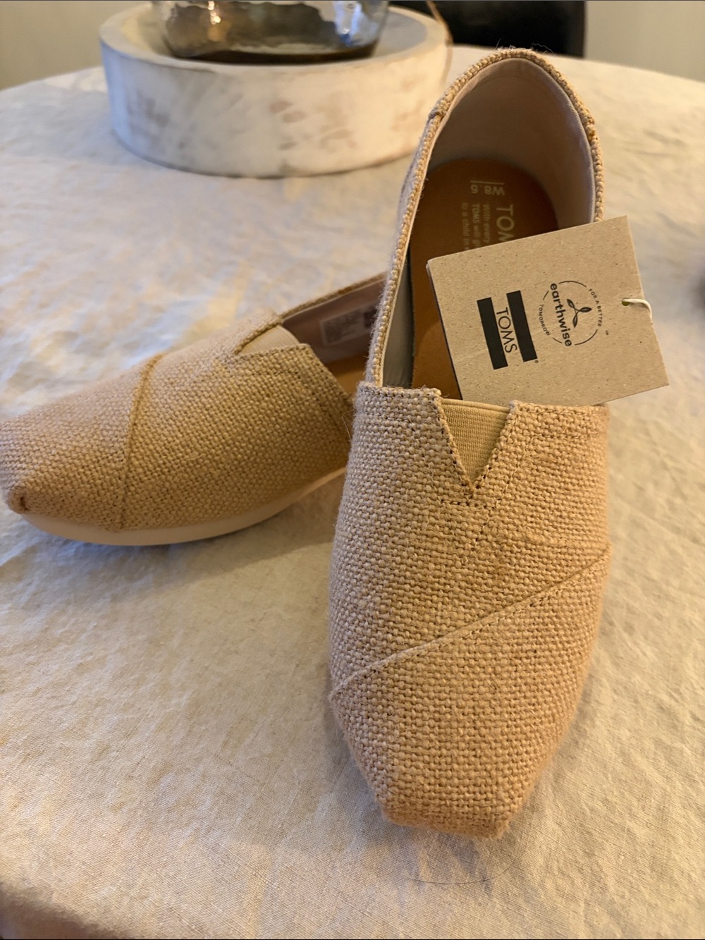 TOMS Women's Alpargata Natural Burlap 8.5 (with an extra pair of natural linen)